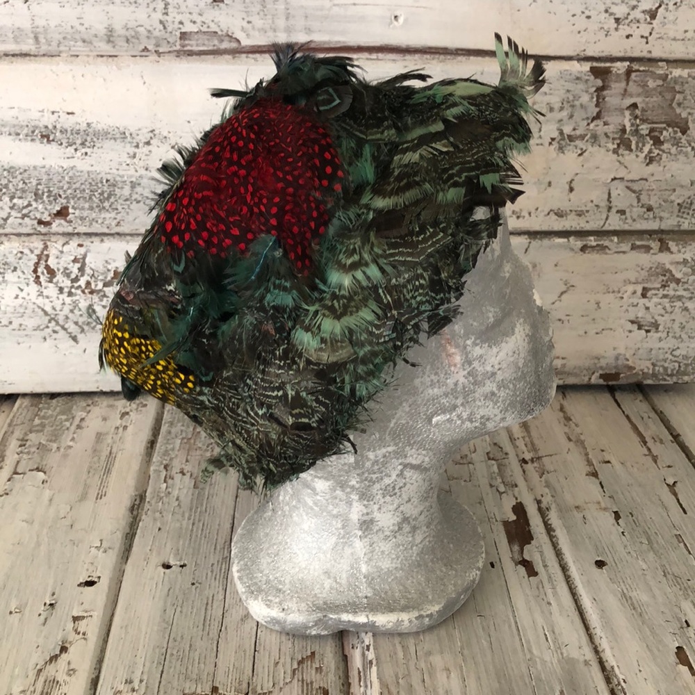VTG Feathered Hat Amazing condition 50s/60s - Picture 6 of 10